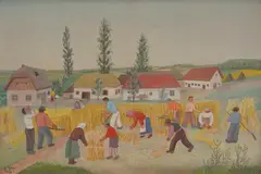 Josip Generalić, Harvest, 1958., oil on hardboard