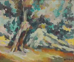 Marijan Trepše, Forest, oil on canvas