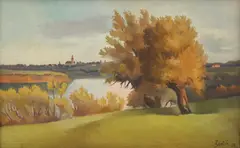 Ljudevit Sestic, Willows by the Sava, 1928., oil on canvas