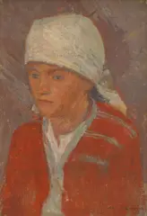 Matija Jama, Portrait of a Shepherdess, oil on canvas