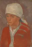 Matija Jama, Portrait of a Shepherdess, oil on canvas