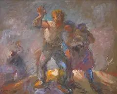 Rihard Jakopič, Refugees, 1927., oil on jute