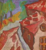 Vilim Svečnjak, Red Phase 1949., 1949., oil on cardboard