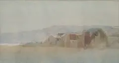 Josip Vaništa, Baška at Noon, 1975., watercolor on paper