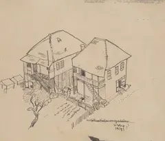 Krsto Hegedušić, On Suljeto's Benches, 1934., ink pen on paper