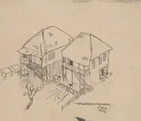 Krsto Hegedušić, On Suljeto's Benches, 1934., ink pen on paper