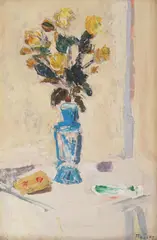Vase with Flowers by Nikola Reiser, oil on canvas, sold Dec 2025