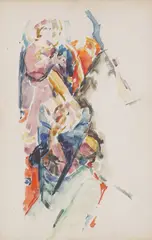 Leo (Lorris) Junek, Three Kings, watercolor on paper