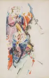 Leo (Lorris) Junek, Three Kings, watercolor on paper