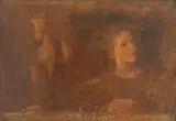 Mersad Berber, Woman and Horse, oil on canvas
