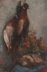 Vladimir Filakovac, Pheasant, Wild Duck and Partridges, 1969., oil on canvas