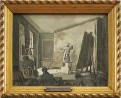 Daniel Niklaus Chodowiecki, Scene from the Studio, ink and sepia on paper