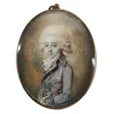 Man with a Wig on His Head by Francuska škola, 18. stoljeće, watercolor on ivory, sold Dec 2025