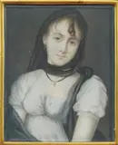 Girl with a Ruby Earring by sredina Xix stoljeća Francuska škola, watercolor on ivory, offered Dec 2025