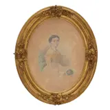 Franz Pitner, Portrait of a Girl, watercolor on paper