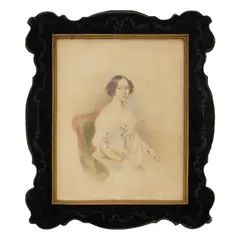 Anton Hähnisch, Portrait of a Woman, watercolor on paper
