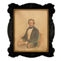 Anton Hähnisch, Portrait of a Man, watercolor on paper