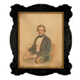 Anton Hähnisch, Portrait of a Man, watercolor on paper