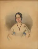 Josef Bekel, Portrait of a Young Lady, watercolor on paper