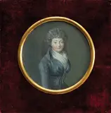 Lepeche, Portrait of a Woman from the Time of the French Revolution, 1793., watercolor on ivory