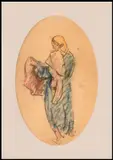 Samuel Mützner, Tătăroaică cu șalvari, creioane colorate și cărbune pe hârtie