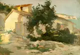 Honoriu Creţulescu, Vedere din Balcic, 1941, ulei pe carton