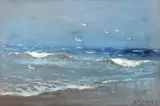 Dimitrie Florian, Pescăruși la malul mării, ulei pe carton