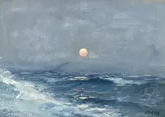 Asfințit pe mare by Dimitrie Florian, ulei pe pânză, sold Nov 2025