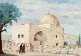 Sterie Becu, Peisaj oriental, ulei pe carton