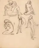 Camil Ressu, Ipostaze (Studii de nud), creion pe hârtie