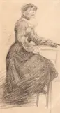 Samuel Mützner, Eleganță, creion pe hârtie
