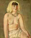 Gheorghe Ionescu Sin, Nud cu mărgele (Egipteancă), 1930, ulei pe pânză