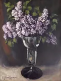 Nicolae Alexandrescu, Pahar cu liliac, 1941, ulei pe pânză