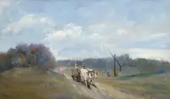 Aurel Băeșu, Întoarcerea de la târg, ulei pe pânză
