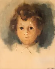 Aurel Jiquidi, Inocență, pastel și cărbune pe hârtie
