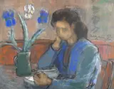 Ion Popescu Negreni, Studentă, 1952, pastel și cărbune pe hârtie