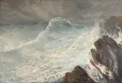 Dimitrie Știubei, Mare învolburată, ulei pe pânză lipită pe placaj