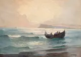 Dimitrie Florian, Întoarcerea de la pescuit, ulei pe pânză