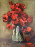 Nicolae Alexandrescu, Vas cu maci, 1940, ulei pe pânză