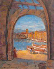 Paul Scorţescu, Vedere din Veneția, ulei pe carton