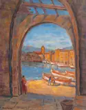 Paul Scorţescu, Vedere din Veneția, ulei pe carton