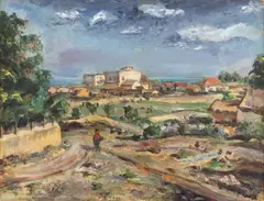 Constantin C. (Ali-Baba) Constantinescu, Vedere din Mangalia, ulei pe carton