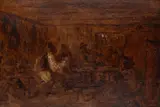 Pan Ioanid, La cârciumă, ulei pe carton