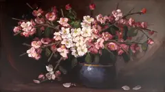 Constantin Păun, Flori de cireș, ulei pe carton