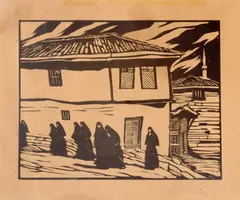 Mario (Marius) Ledda, Balcic, xilogravură