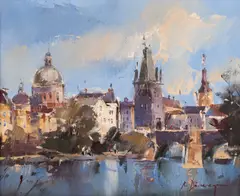 Radu Darânga, Vedere din Oradea, ulei pe pânză