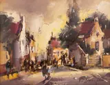 Radu Darânga, Citadină, ulei pe pânză lipită pe carton