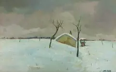 Peisaj liniștit by Iosif Steurer, ulei pe carton, sold Nov 2025