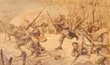 Ignat Bednarik, În Marele Război, acuarelă pe hârtie