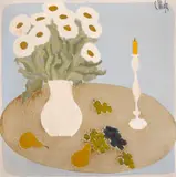 Constantin Piliuță, Flori și sfeșnic, ulei pe pânză